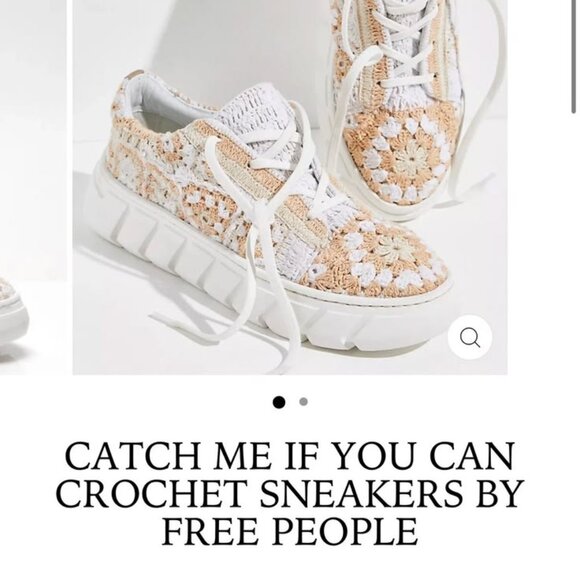 Free People Shoes - FREE PEOPLE - Catch Me If You Can - Embroidered Wedge Sneakers - size EU 39